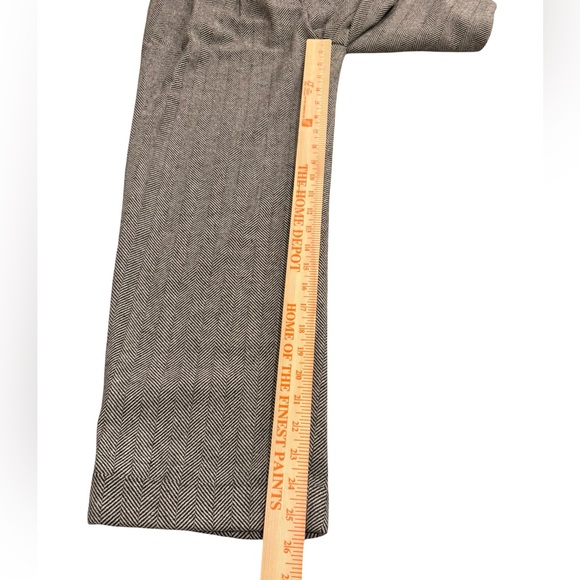 Urban Outfitters Herringbone Pleated Cuffed Wide Leg Trouser Pants Size 2 - Picture 8 of 9